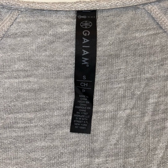 Gaiam Hooded Cardigan Soft Heather Grey Thumb Holes Size Small - Picture 7 of 7
